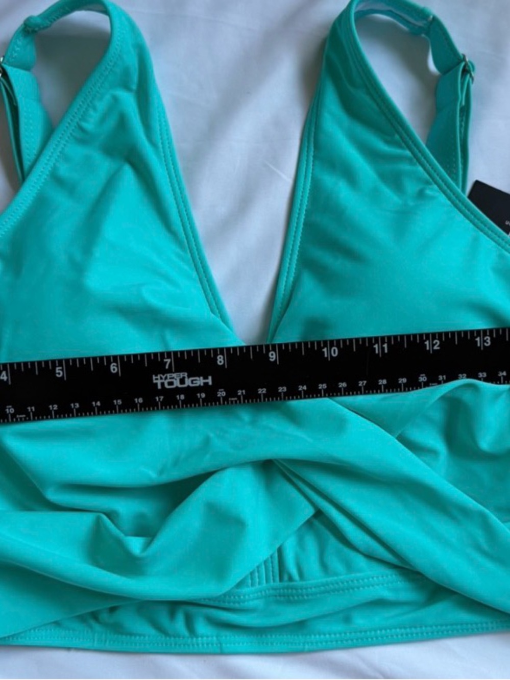 DACI Teal Twist Wrap Front Bikini Swim Top XL NWT Lace Up Size Beach Summer Pool - Picture 7 of 11